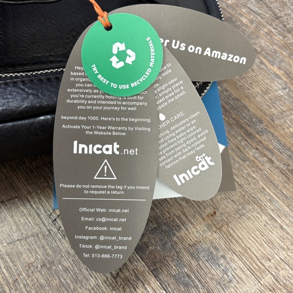 🖤 Inicat Black Vegan Leather Mini Backpack / Sling Crossbody Bag 🖤 - Picture 14 of 14